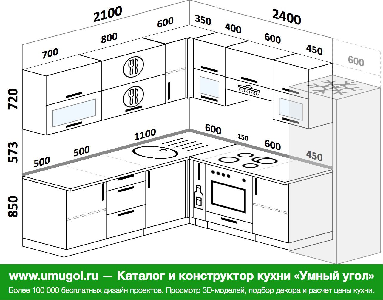 расчет угловой кухни самостоятельно