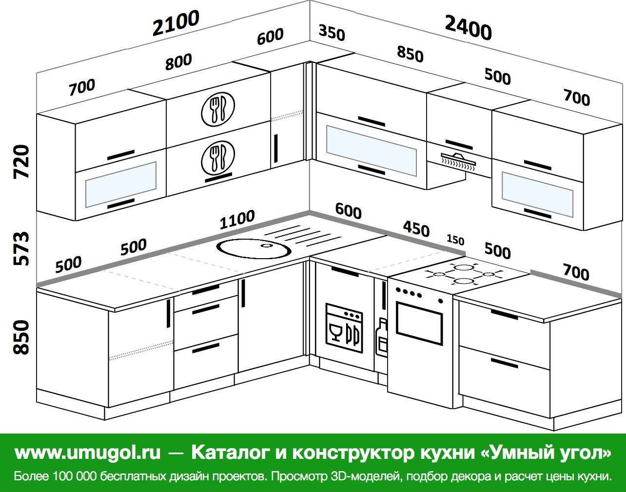 Ширина кухни