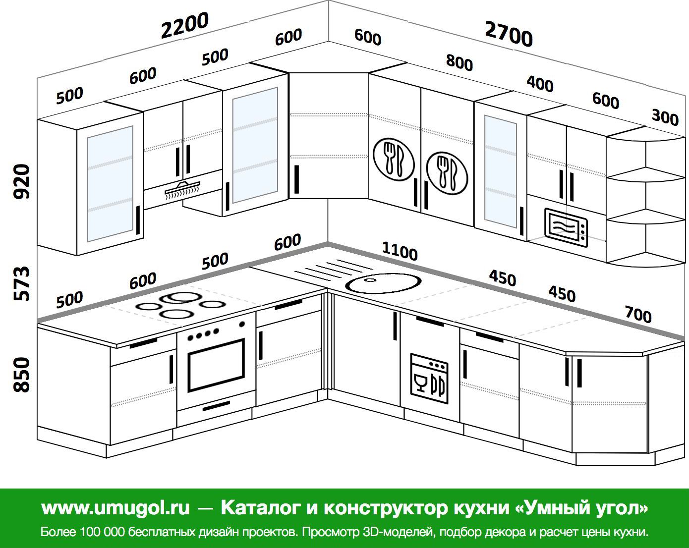 Планировка угловой кухни на 9 кв