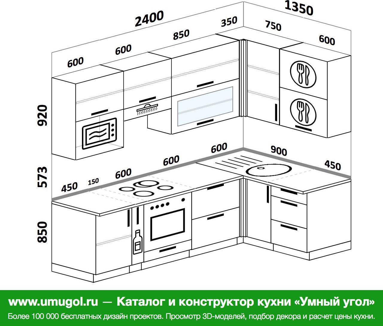 Проекты кухонный гарнитур с посудомойкой