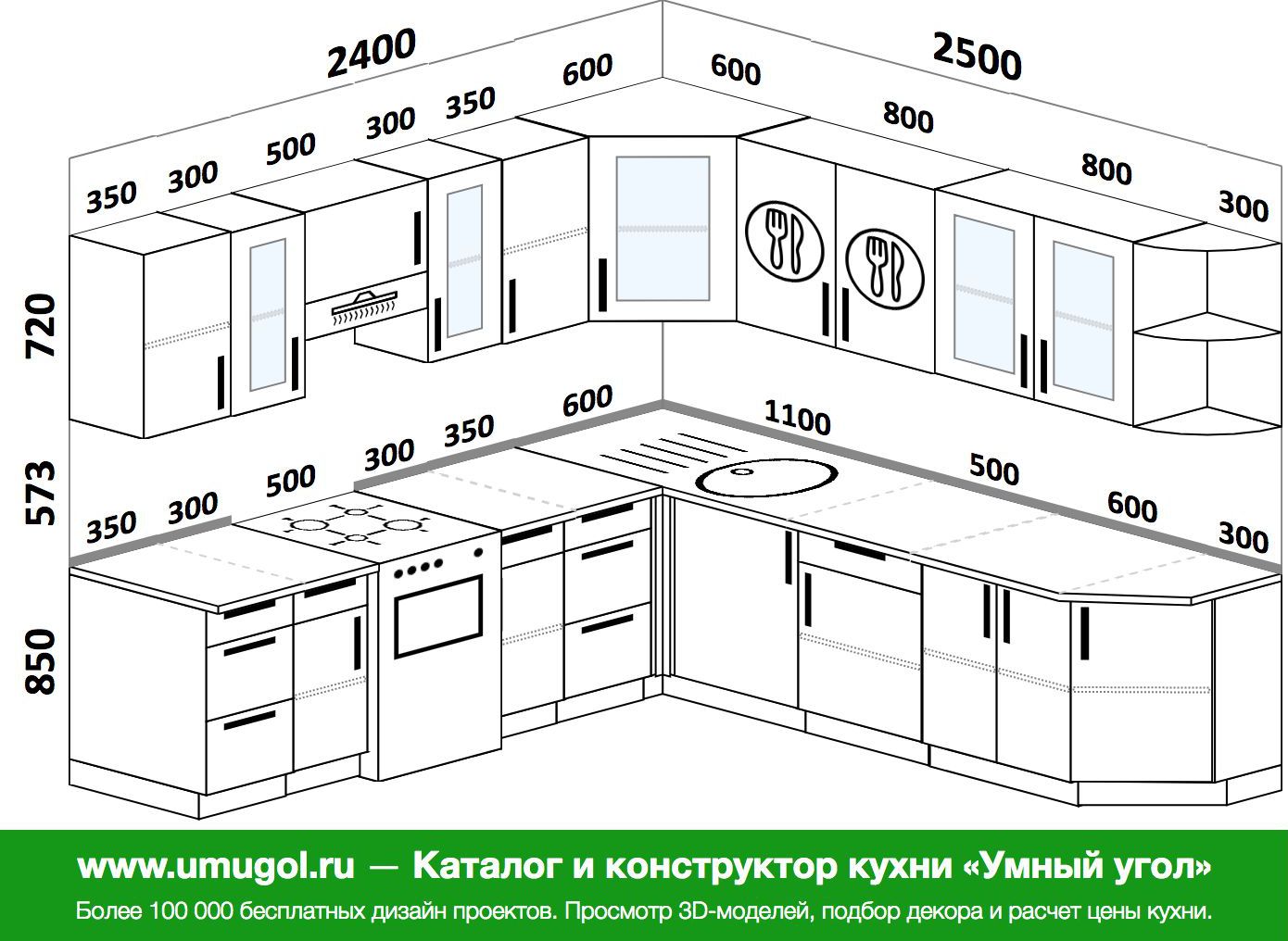 Угловая кухня 1.8 на 1.8