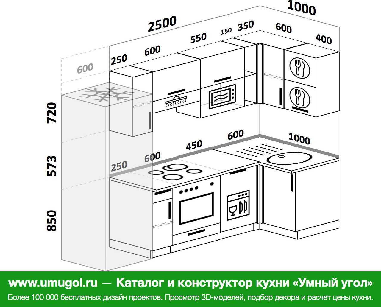 Проект кухни 2900 на 1800