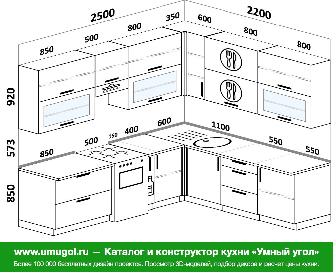 ширина полок на кухне