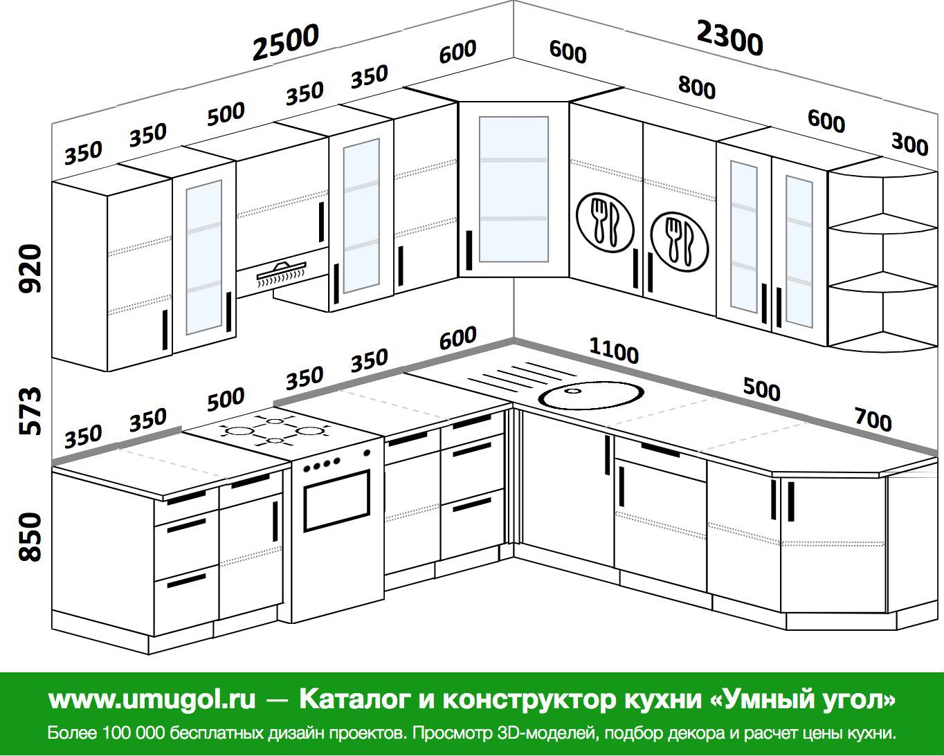 кухня угловая 2100 на 1800