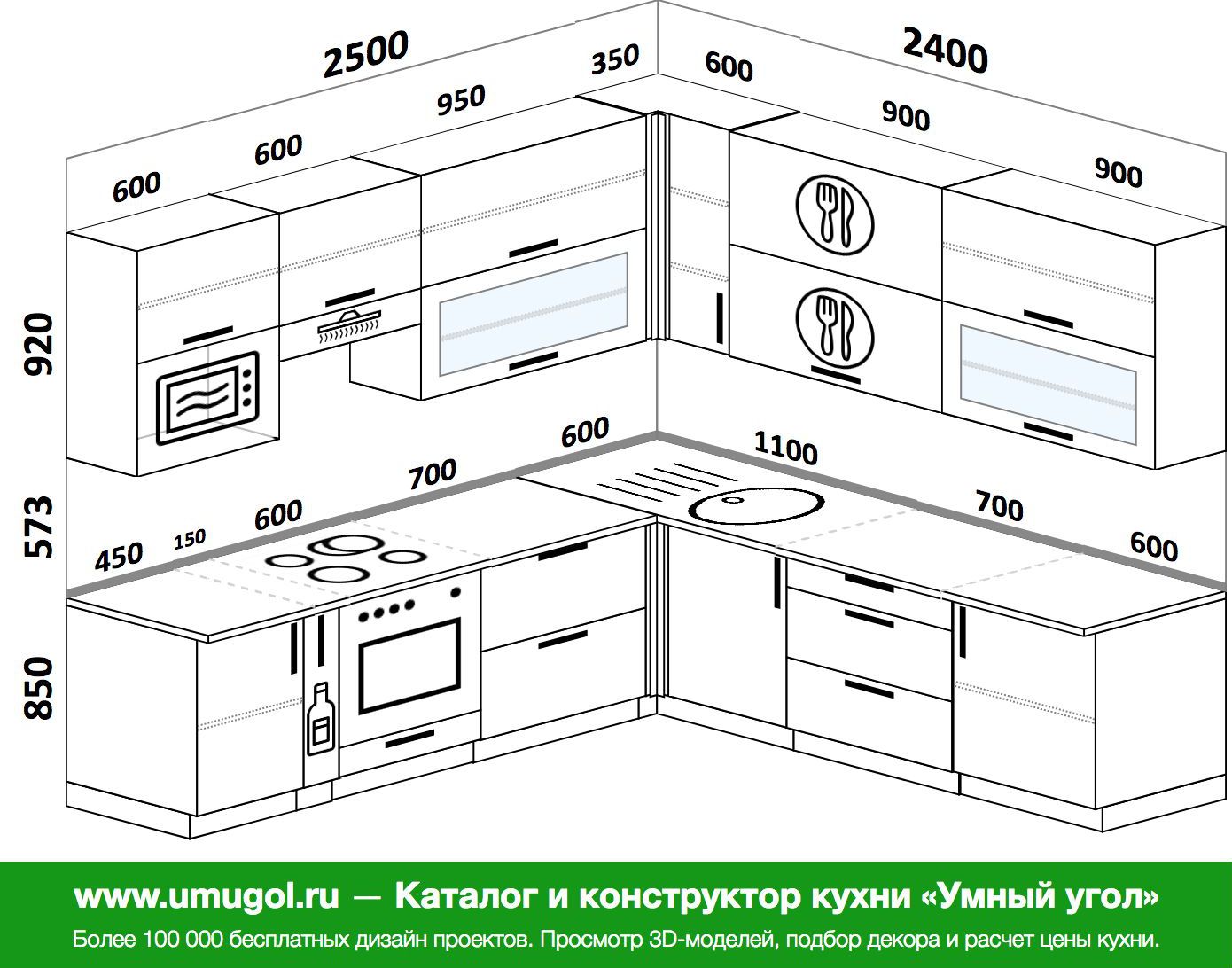 Планировка угловой кухни 6 кв.м