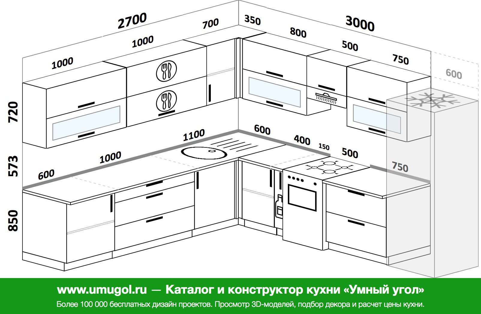 Проект кухни 310 на 210см