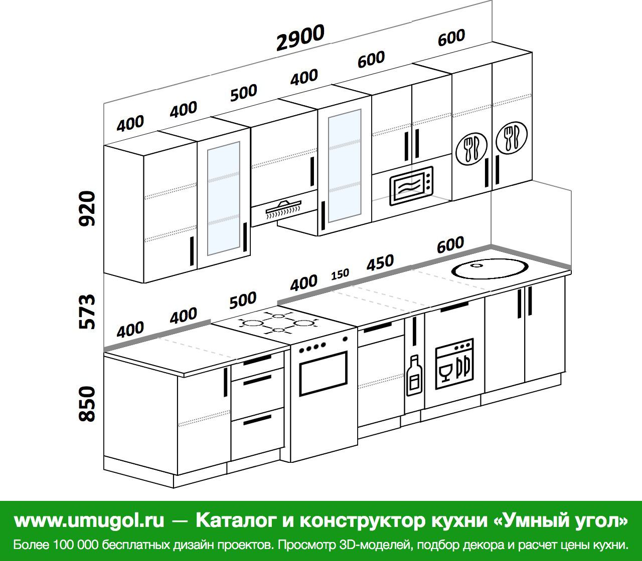 Высота газовой плиты