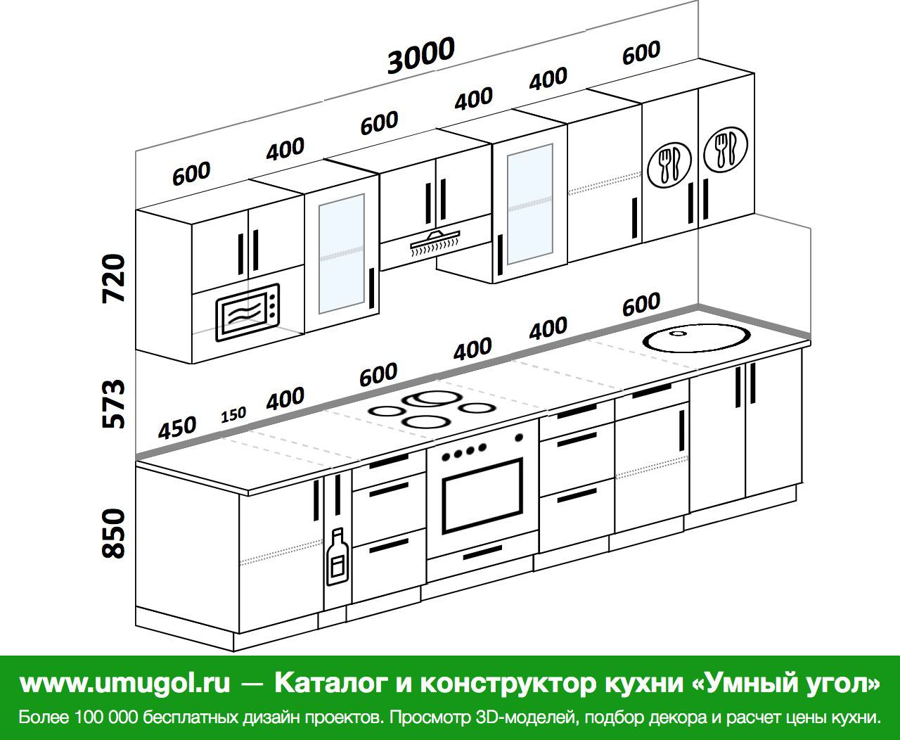 Длина около. Прямая кухня планировка. Кухня 2900 прямая. Кухонный гарнитур 2900мм. Проект кухни 2900 мм прямая.