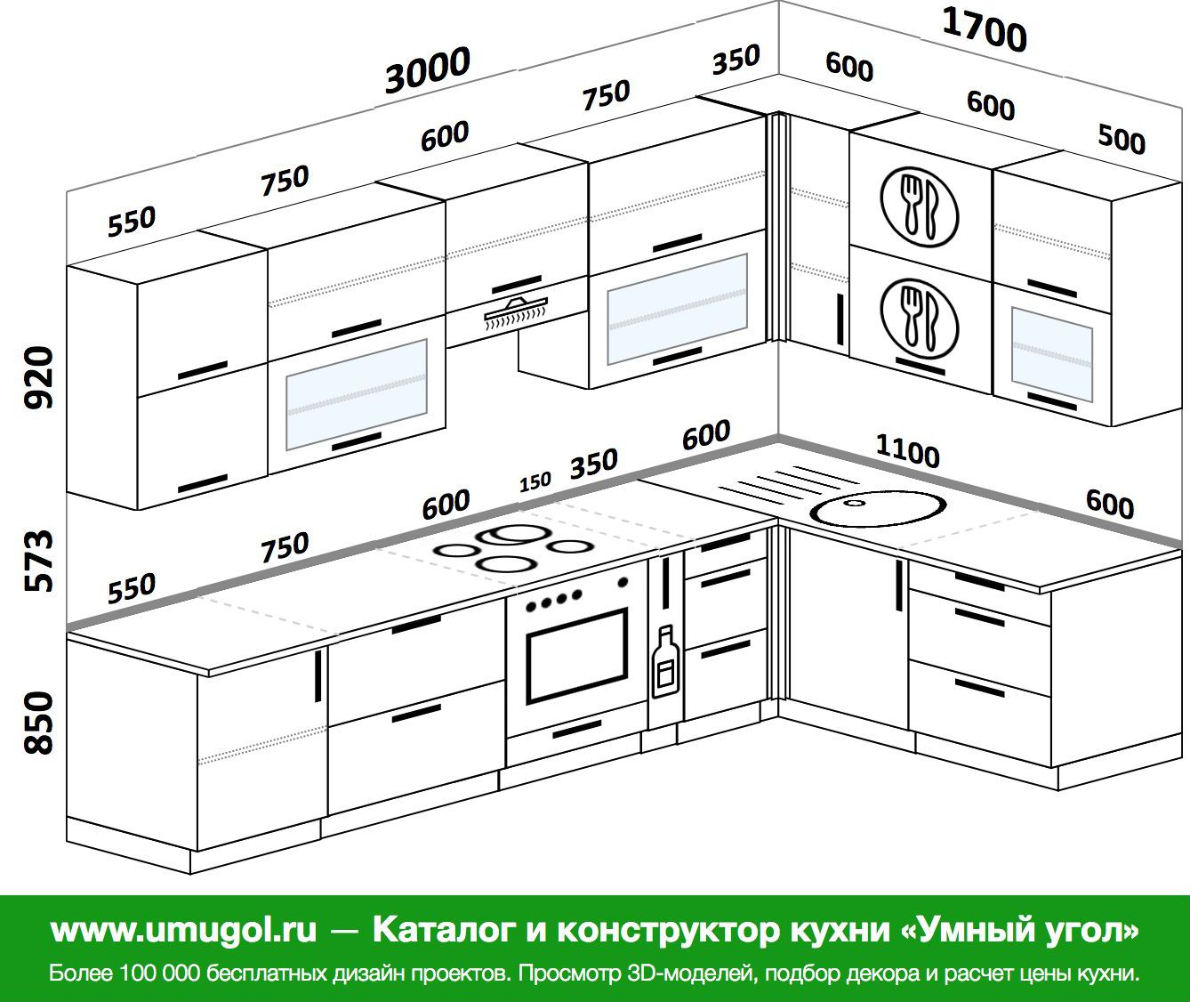 расчет угловой кухни самостоятельно