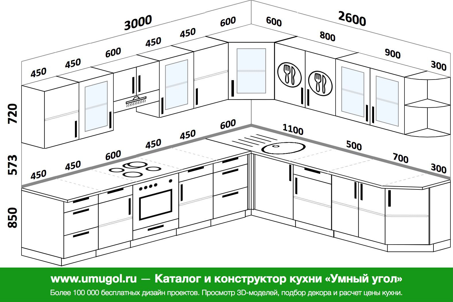 угловая кухня 3 на 1 5 м