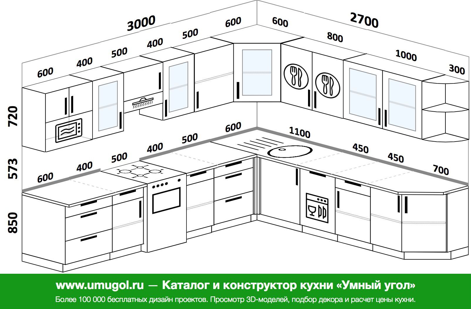 глубина нижних ящиков кухни