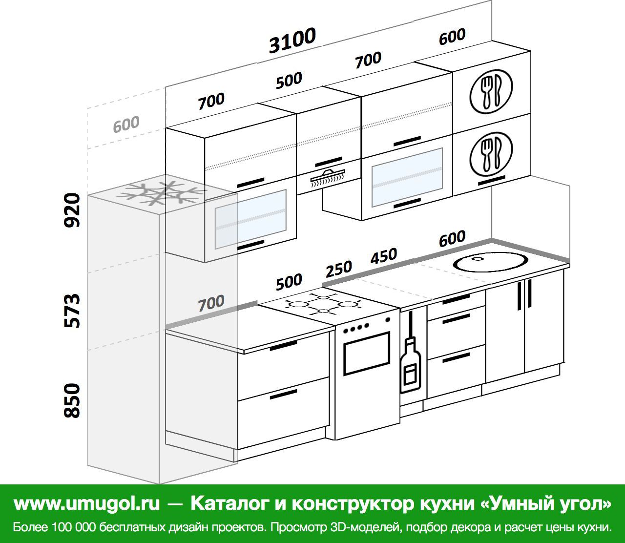 кухня 3 на 3 дизайн с посудомоечной