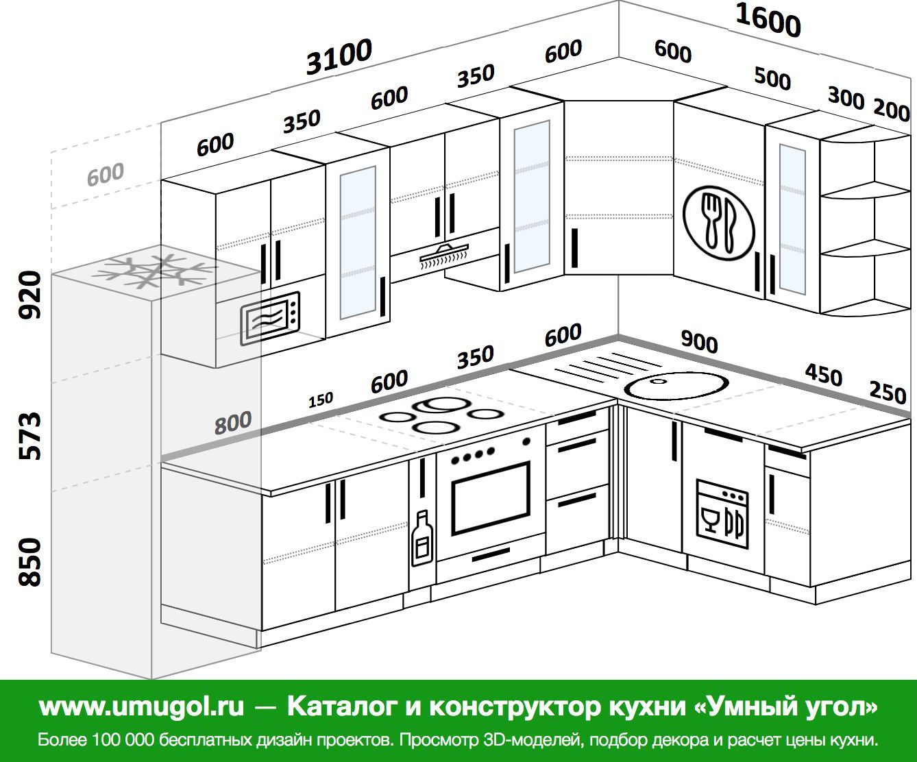 разработать дизайн кухни самостоятельно