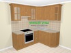 Угловая кухня МДФ матовый в стиле кантри 5,5 м², 280 на 160 см, Ольха