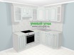 Угловая кухня МДФ патина в стиле прованс 5,0 м², 175 на 150 см, Лиственница белая