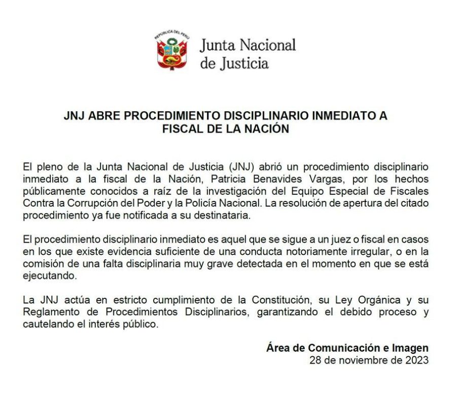 Comunicado jnj