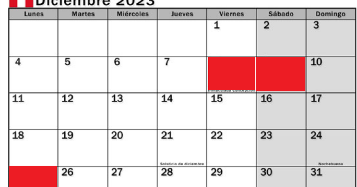 8 Y 9 De Diciembre Son Feriados Nacionales No Laborables Undiario 1456