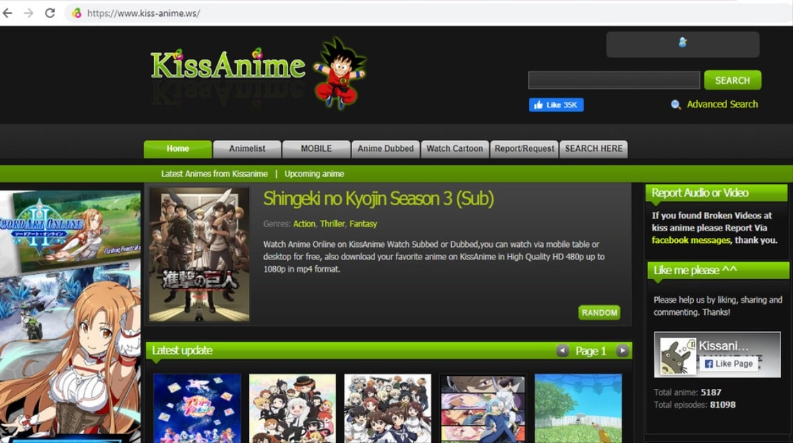 Kissanime.ru, 무료 애니메이션 감상 사이트