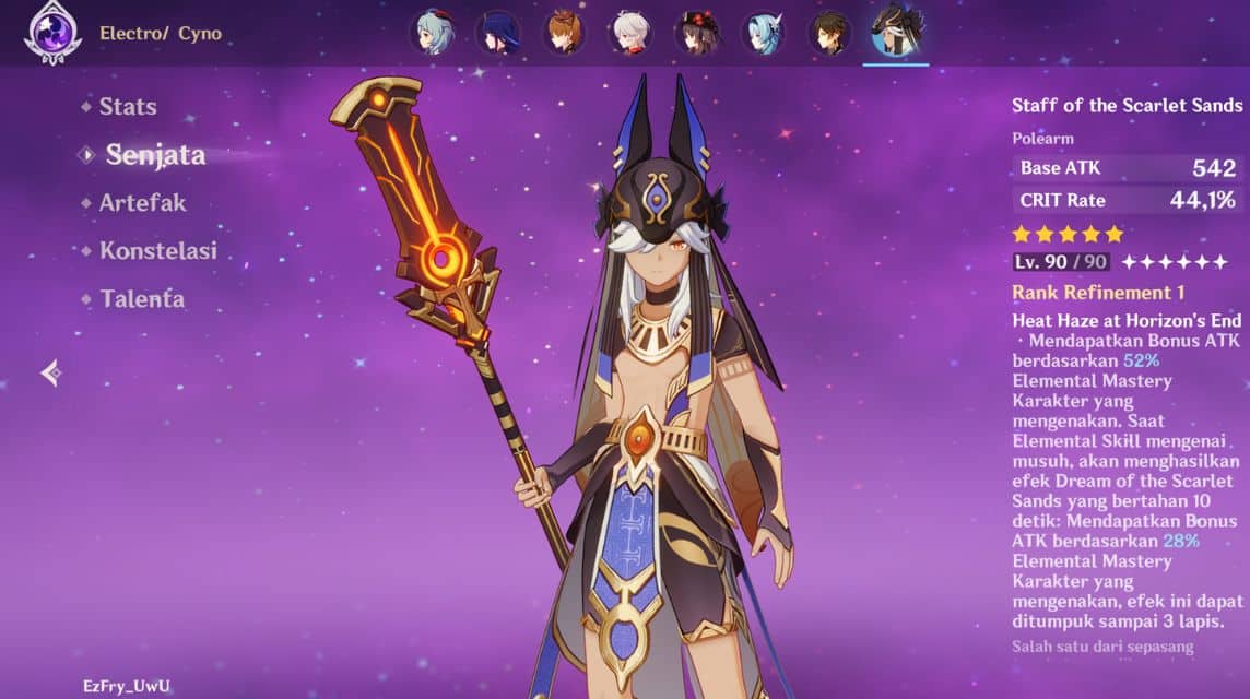 Cyno Staff of the Scarlet Sands Signature Weapon