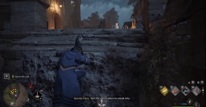 ホグワーツレガシーで城壁を登るガイド