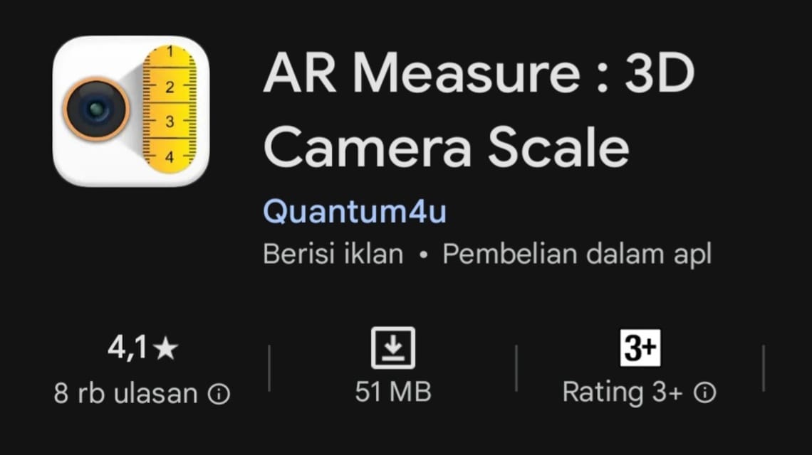 Cara mengukur tinggi badan online - AR Measure 3D: Camera Scale