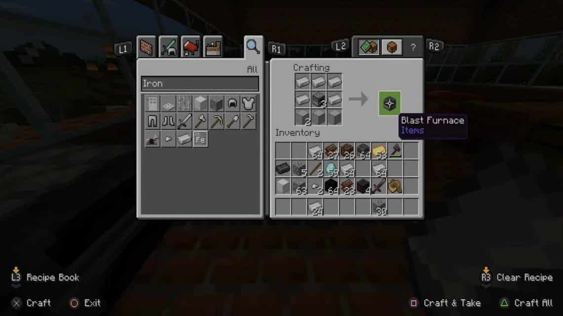 Crafting Blast Furnace