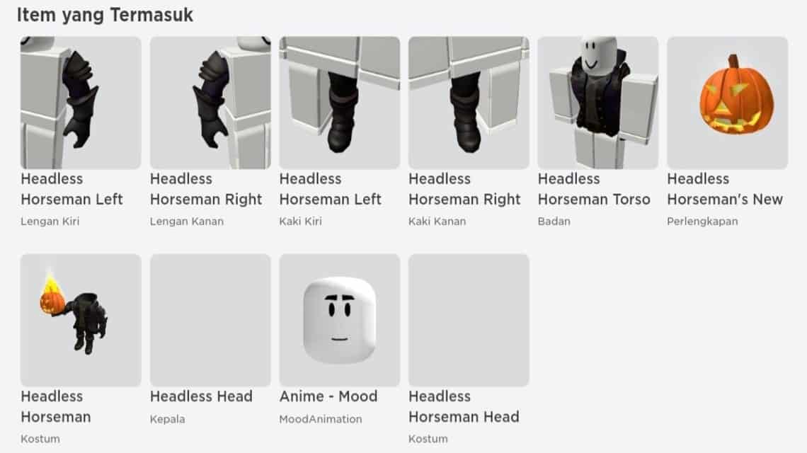 Headless Horsemen items