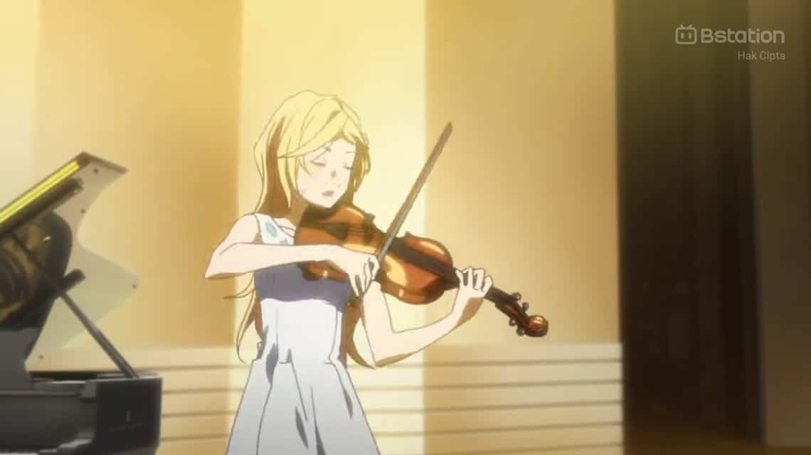 Kaori spielte Geige