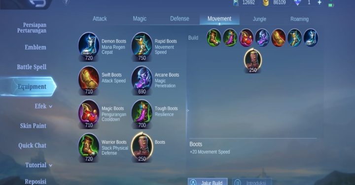Mengenal 7 Sepatu di Mobile Legends dan Fungsinya