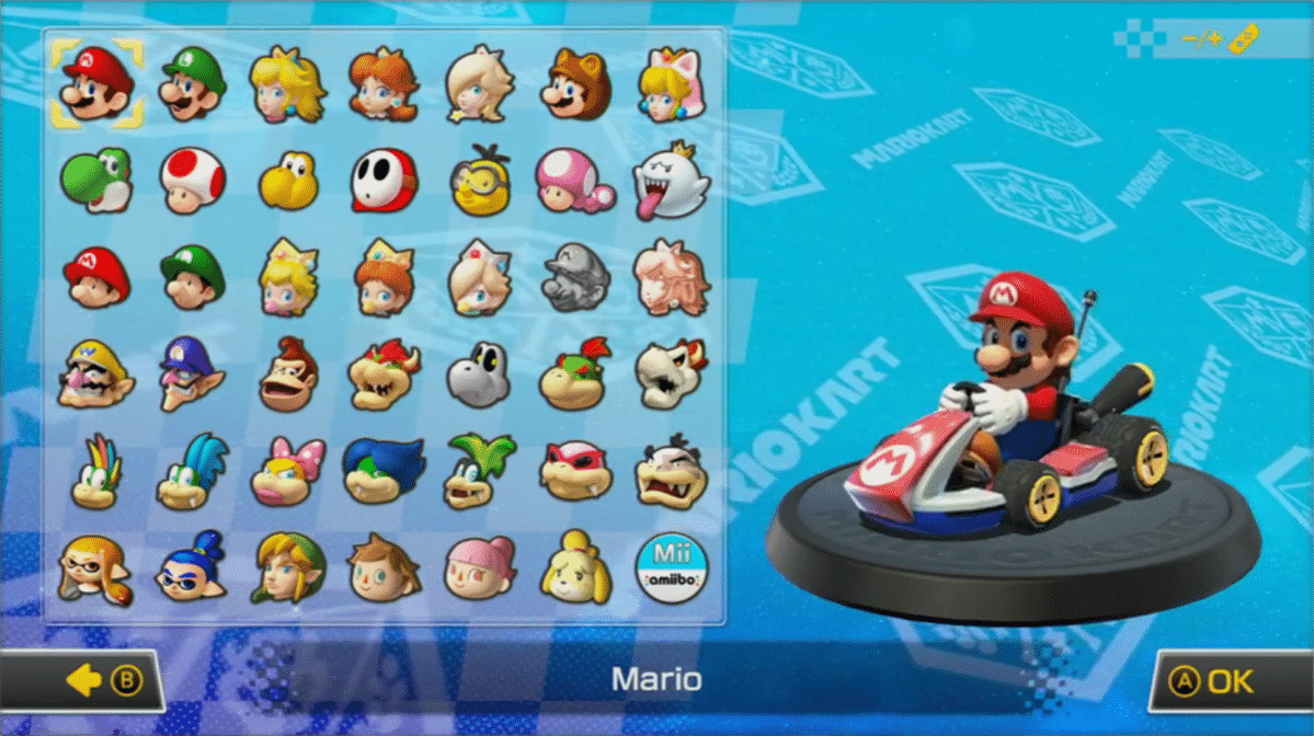 karakter mario kart 8 deluxe