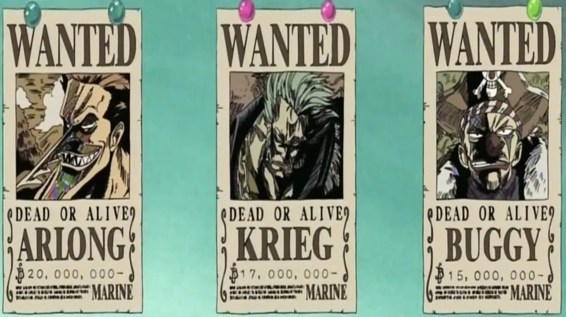 Bounty Poster Arlong, Krieg and Buggy