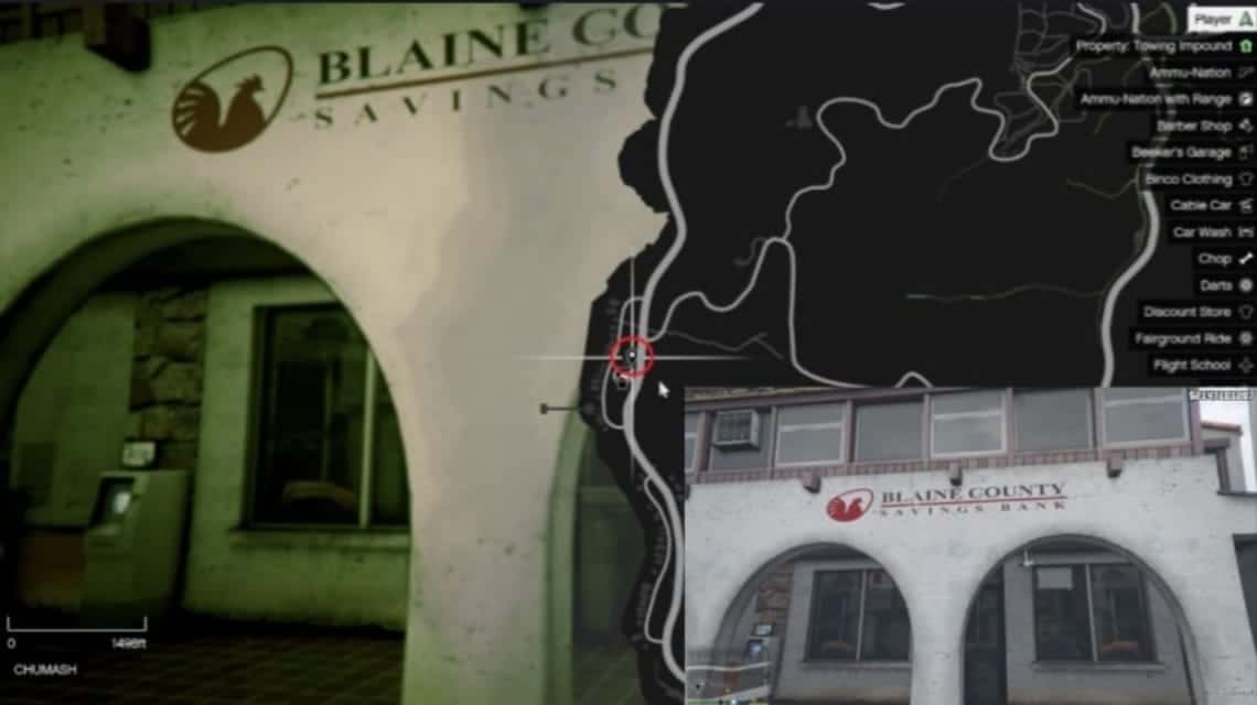 Where is the bank located in GTA 5 - Blaine County Savings Bank 1