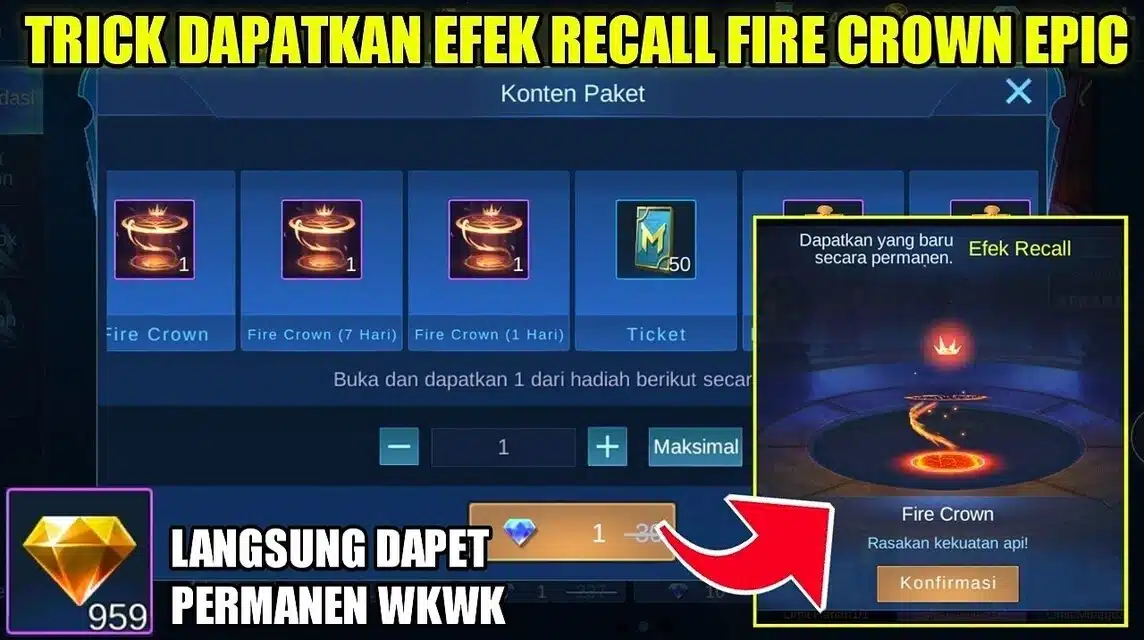 Efek Recall FIre Crown