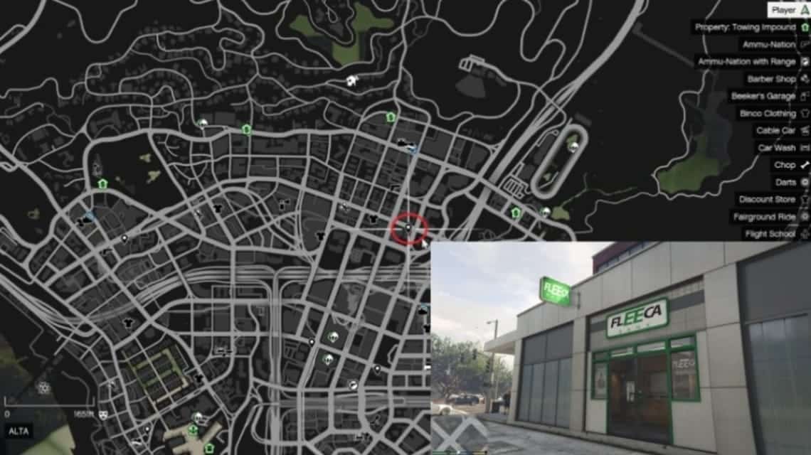 Where are the banks located in GTA 5 - Fleeca Alta