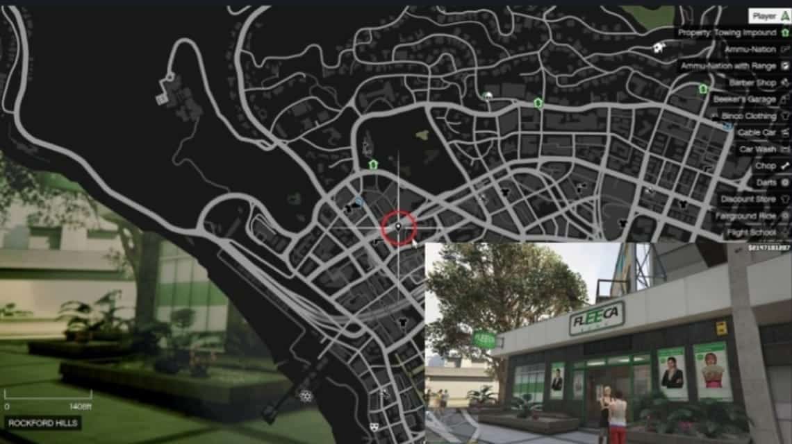 Where are the banks located in GTA 5 - Fleeca Rockford Hills