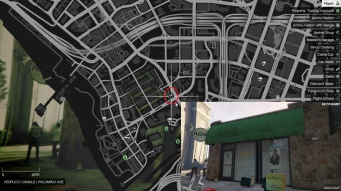 Wo befindet sich die Bank in GTA 5 – Fleeca Vespucci Canal?