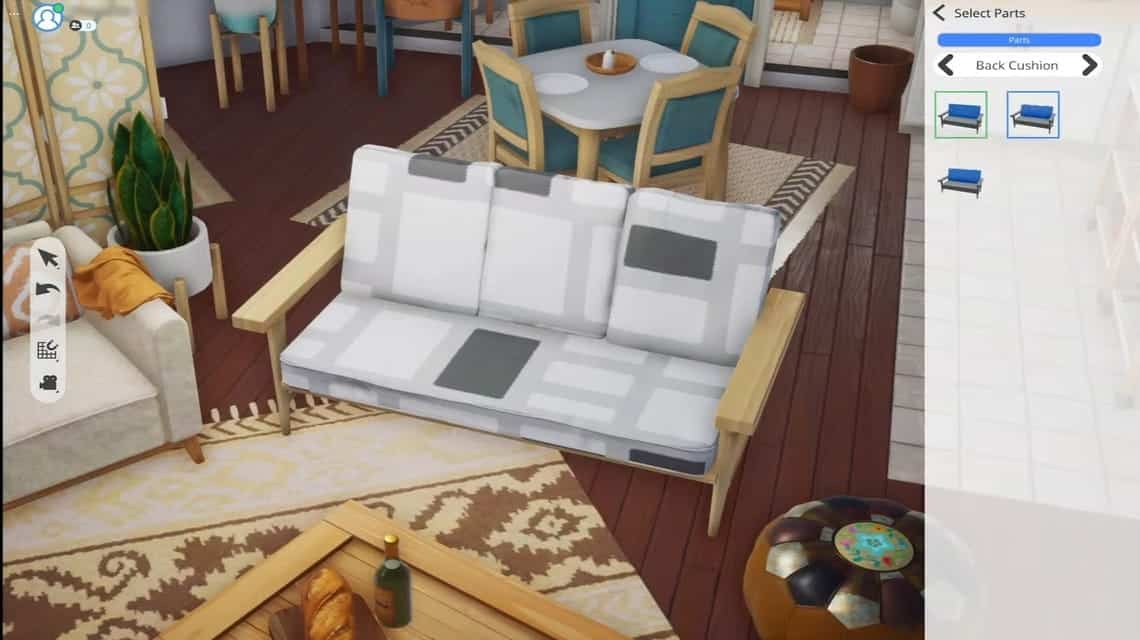 Furniture customization in The Sims 5