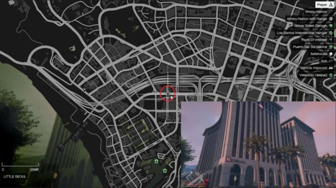 Where is the bank located in GTA 5 - Lombank Little Seoul