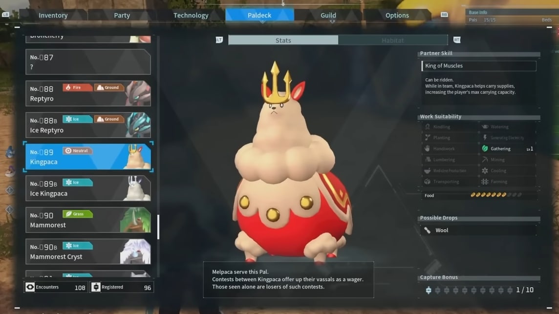 Kingpaca's crown resembles Empoleon 