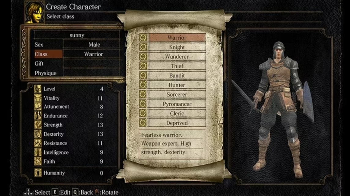 Warrior Class Dark Souls 