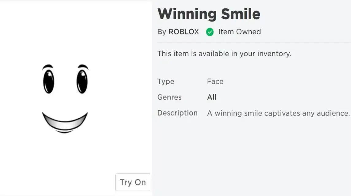 Winning Smile Face Roblox