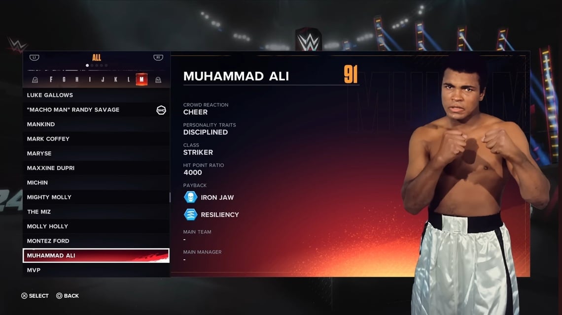 WWE 2K24-Kader – Muhammad Ali