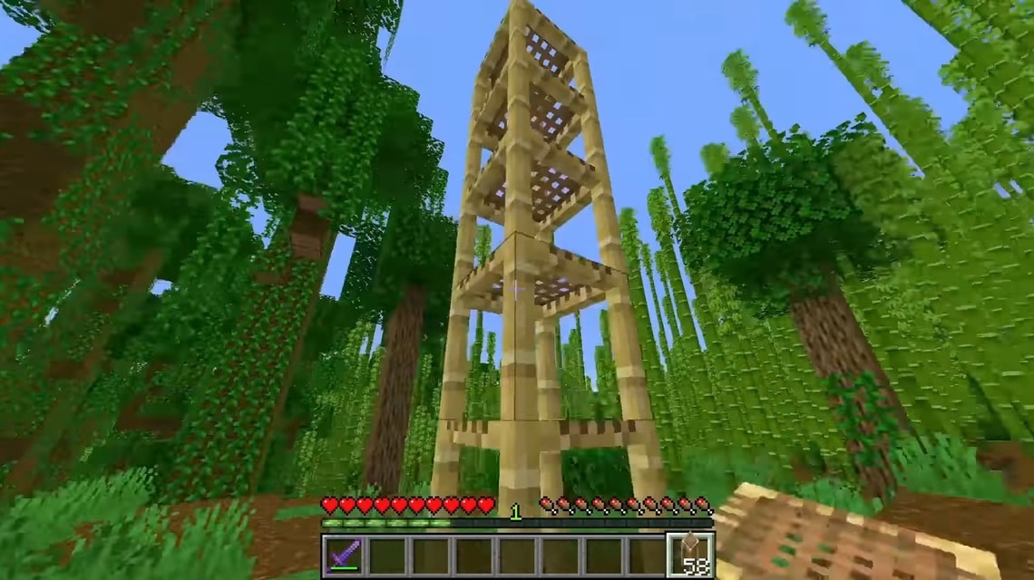 在 Minecraft 中建造脚手架
