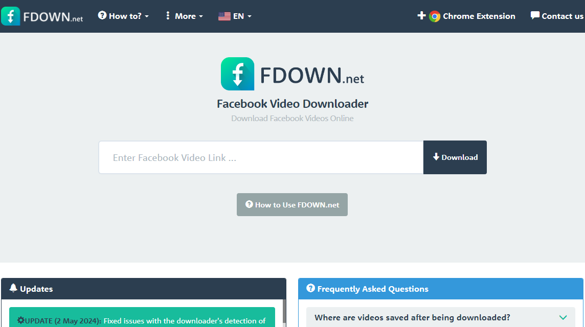 FDown.netを使用してFacebookビデオをダウンロードする