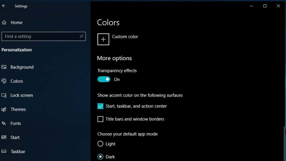 Dark mode for Windows