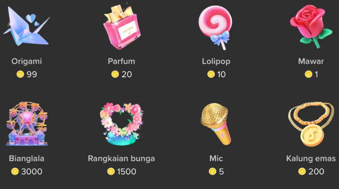 Rose Gifts auf TikTok Wie viel Rupiah