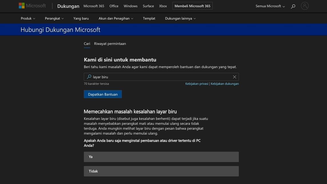 Ikuti arahan Windows secara resmi