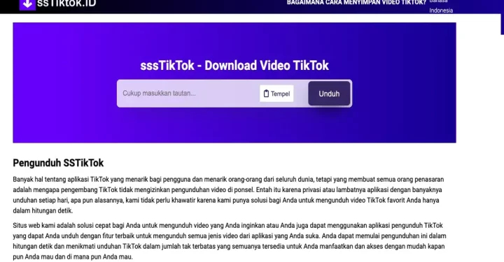 Daftar Aplikasi dan Situs Unduh Video Mirip Ssstiktok