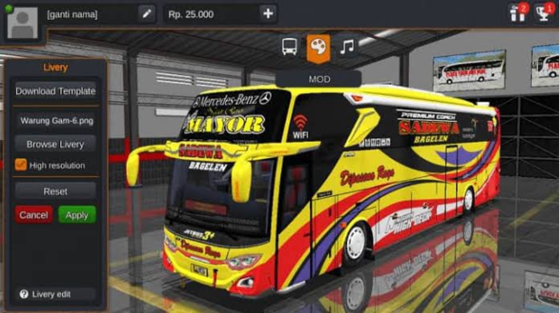 Livery BUSSID Keren 3D