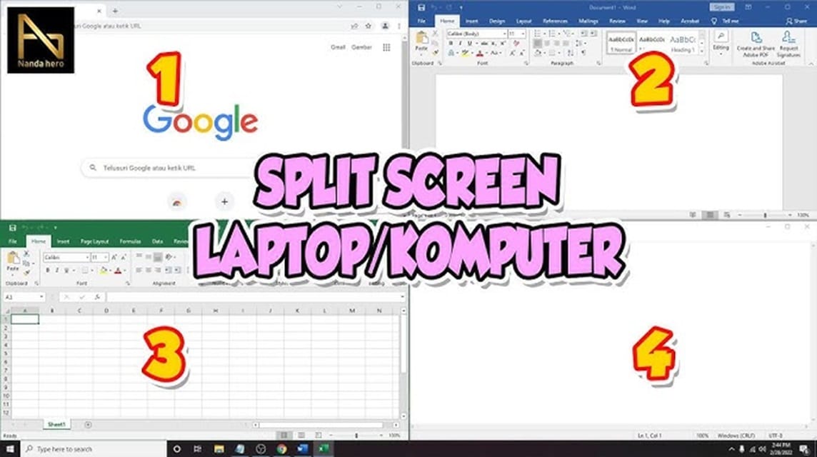 cara membagi layar laptop menjadi 2